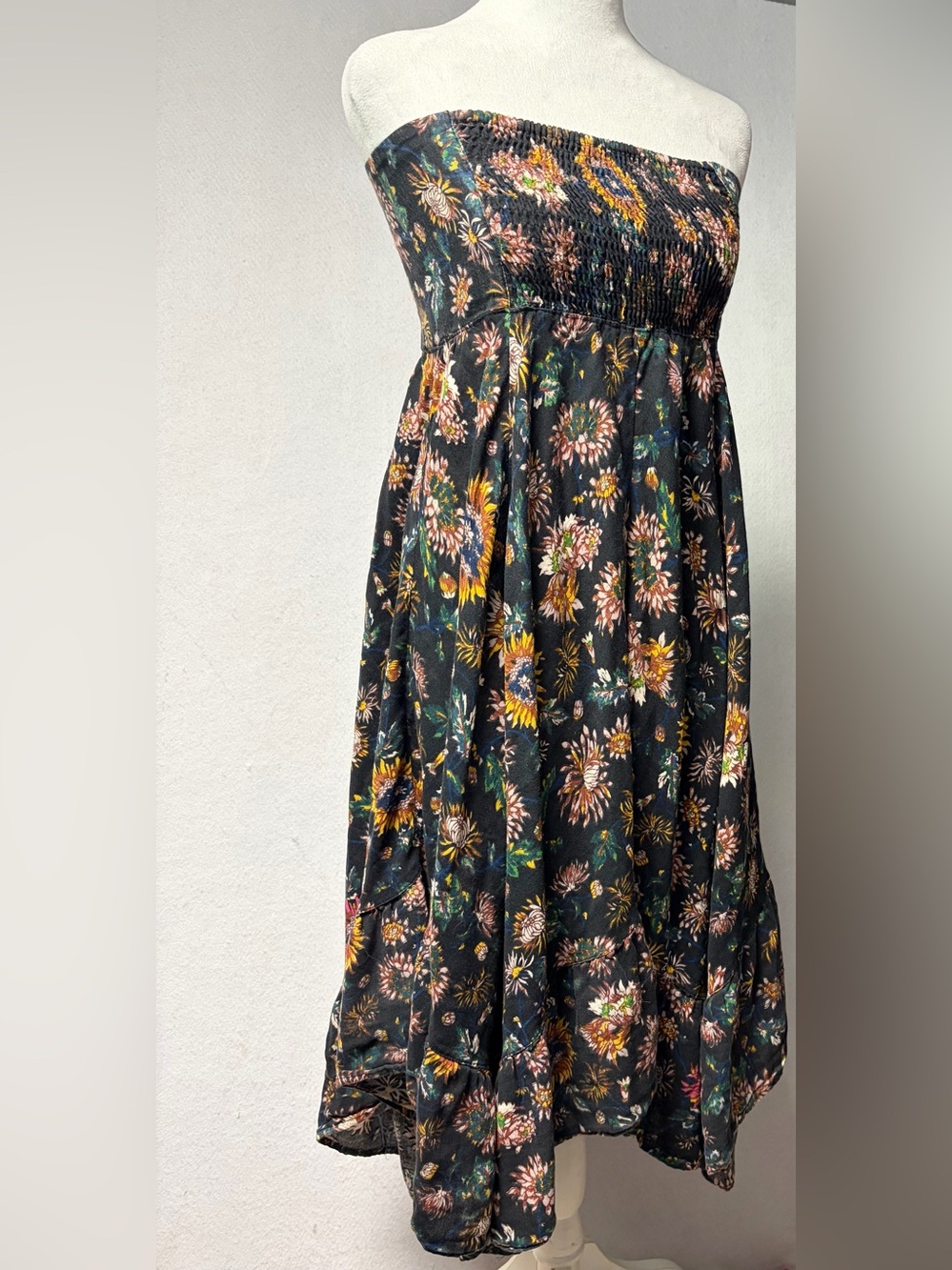 Natural Life Convertible Skirt Dress 2 in 1 Boho Floral Handkerchief Hem Size M - Picture 2 of 14